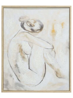 Leinwand-Druck-handbemalt, Graubeige -Teppiche Verkaufe Aktmodell Druckgerahmt Beige Graubeige 40x50 pla