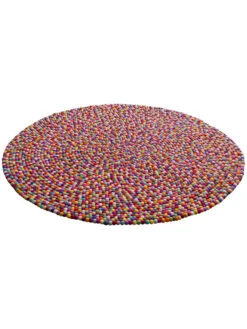Filzkugel-Teppich, Multicolor -Teppiche Verkaufe Arica Filzkugelteppich mehrfarbig rund per