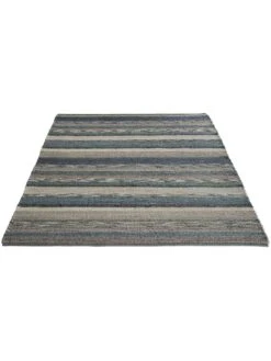 Woll-Teppich, Blue Stripes -Teppiche Verkaufe Bjerka HandwebTeppich Blau BlueStripes 170x240 fper