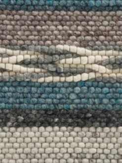 Woll-Teppich, Blue Stripes -Teppiche Verkaufe Bjerka HandwebTeppich Blau BlueStripes 170x240 lup