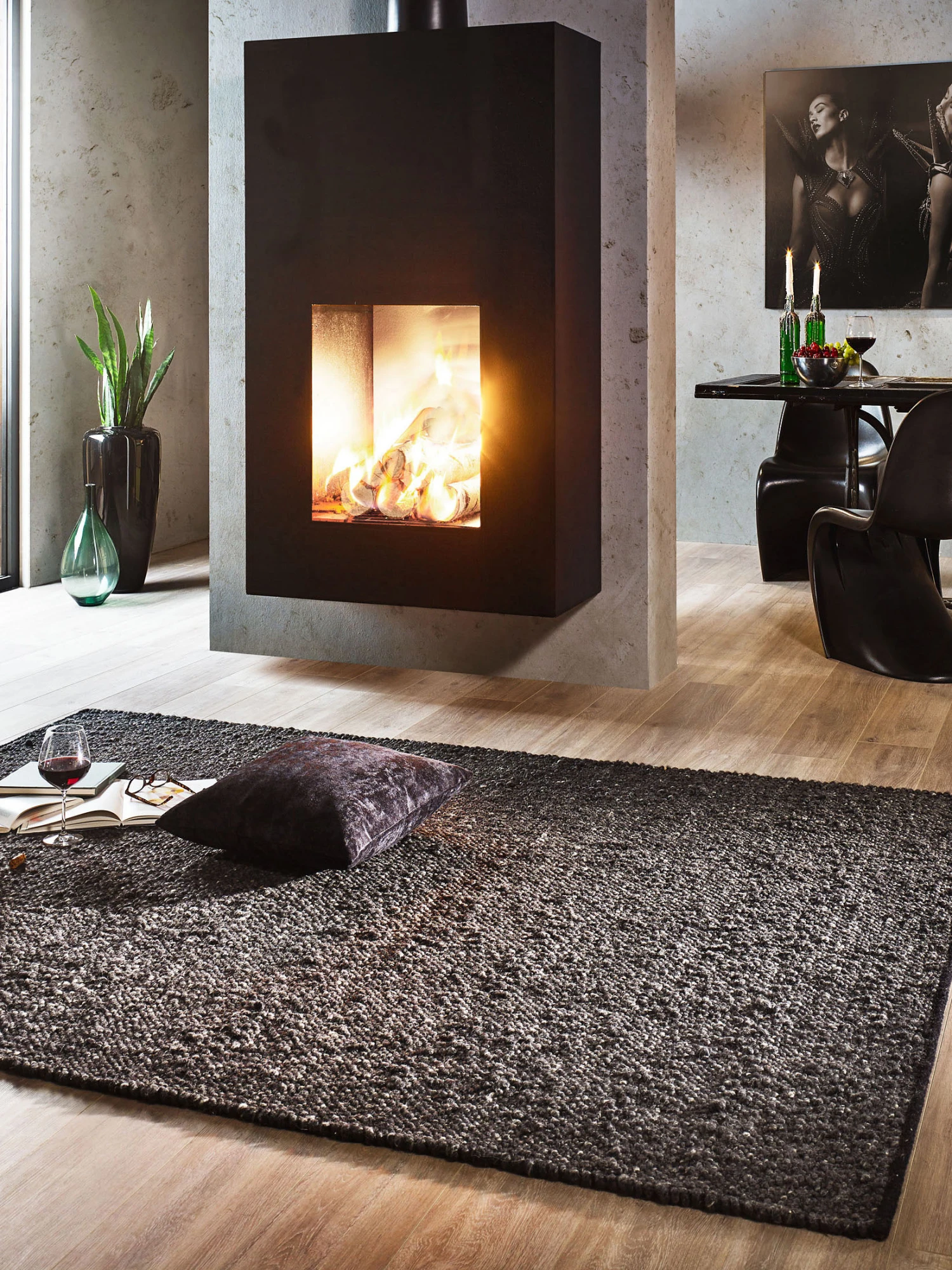 Woll-Teppich, Black 3 Woll-Teppich, Black