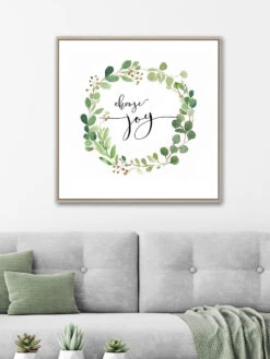 Leinwand-Druck-gerahmt, Weiss/Grün