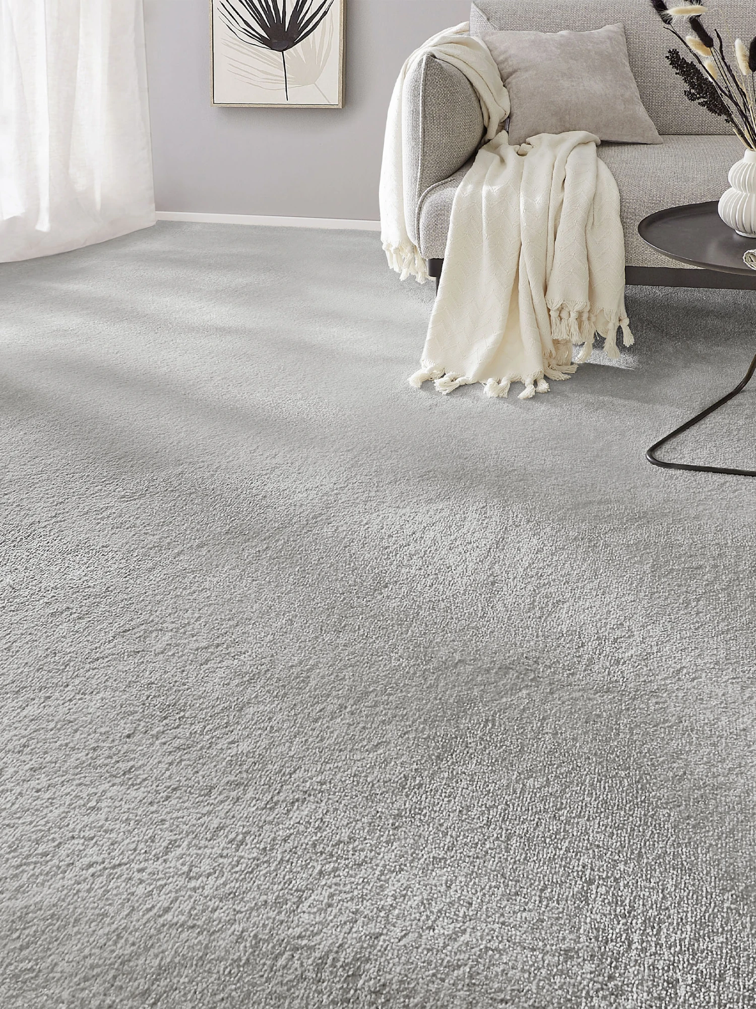 Velours-Teppichboden, Silber 90 3 Velours-Teppichboden, Silber 90