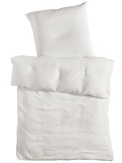 Musselin-Bettwäsche, Creme -Teppiche Verkaufe Cloudy Bettwaesche Weiss Creme 135x200 pla2