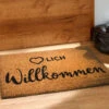Fußmatte, Herzlich Willkommen -Teppiche Verkaufe Cochin Fussmatte Braun HerzlichWillkommen 45x75 mil