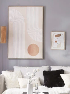 Leinwand-Druck-handbemalt, Hellbeige