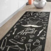 Küchenläufer, Black/White -Teppiche Verkaufe Cuisine FlachgewebeTeppich Schwarz BlackWhite 80x200 mil