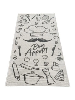 Küchenläufer, White/Black -Teppiche Verkaufe Cuisine FlachgewebeTeppich Weiss WhiteBlack 80x200 fper