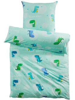 Kinderbettwäsche, Mint -Teppiche Verkaufe DinoLand Bettwaesche tuerkis Mint 135x200 pla