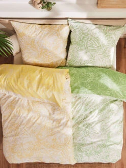 Satin-Bettwäsche, Gelb -Teppiche Verkaufe Elanora Bettwaesche Gruen Gelb 135x200 mil2