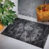 Fußmatte, Leaves Line Anthrazit -Teppiche Verkaufe Fashion FuC39Fmatte Dunkelgrau LeavesLineAnthrazit 50x80 mil
