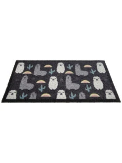 Fußmatte, Lama All Over -Teppiche Verkaufe Fashion Fussmatte grau LamaAllOver 50x80 fper