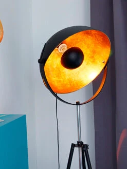 Standleuchte, Schwarz/Gold -Teppiche Verkaufe Flash Standleuchte Lampe Schwarz SchwarzGold 55x170 mil2