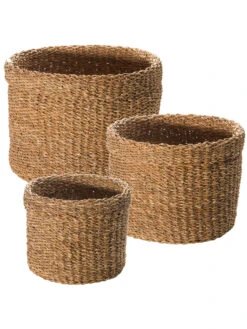 Korb, Natur Seegras -Teppiche Verkaufe FoldingCylinder Korb Braun NaturSeegras set