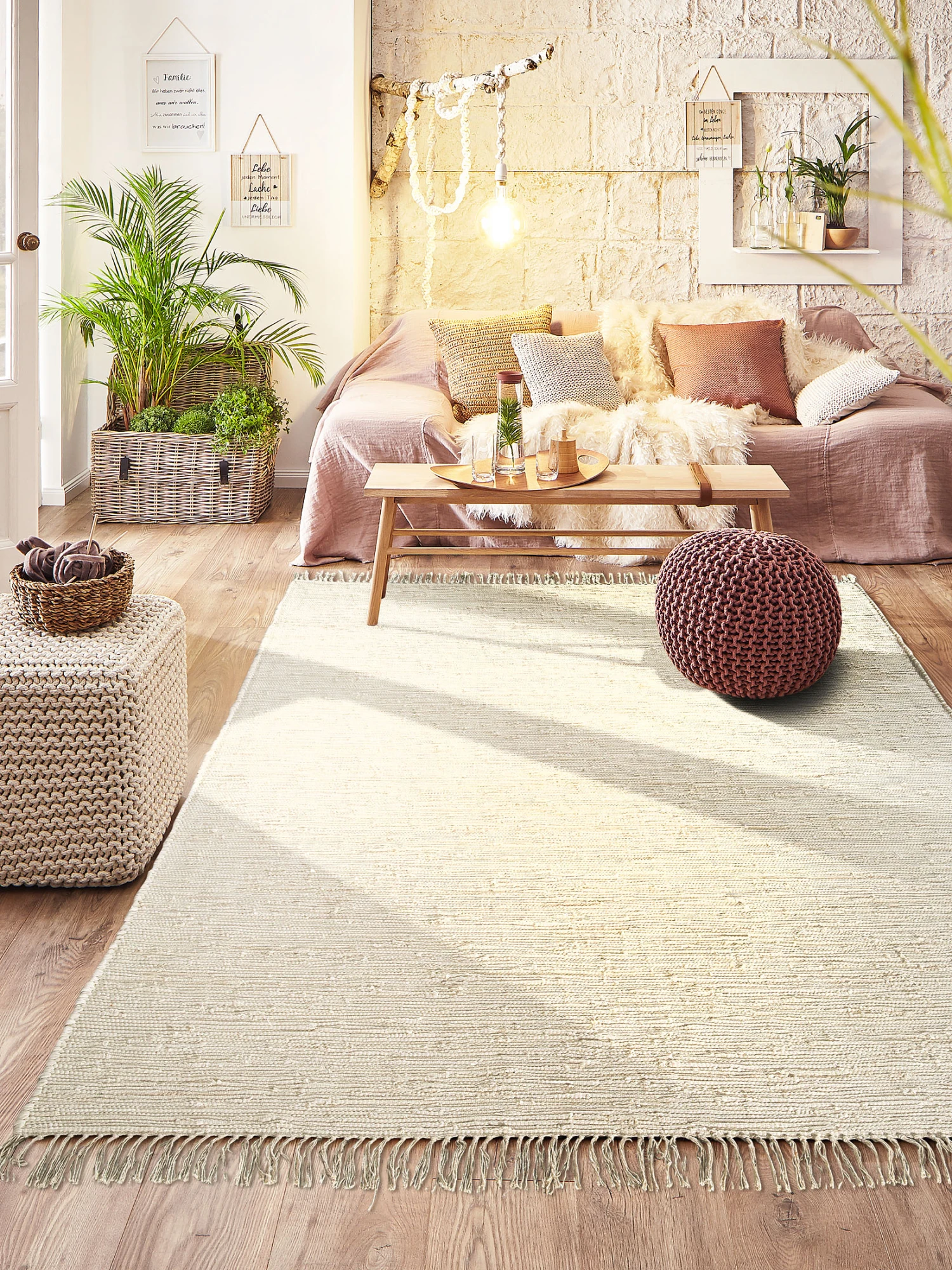 Baumwoll-Teppich, White 3 Baumwoll-Teppich, White