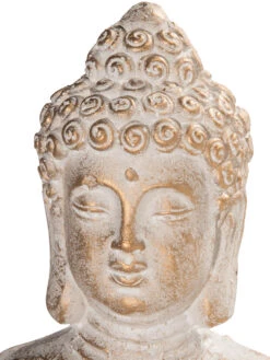 Figur, Weiss/Gold 7 Figur, Weiss/Gold -Teppiche Verkaufe Gartenbuddha Figur Grau WeissGold 14x13x46 lup