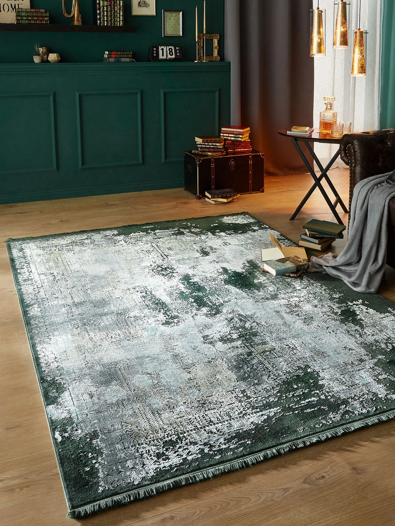 Vintage-Teppich, Moosachat 3 Vintage-Teppich, Moosachat