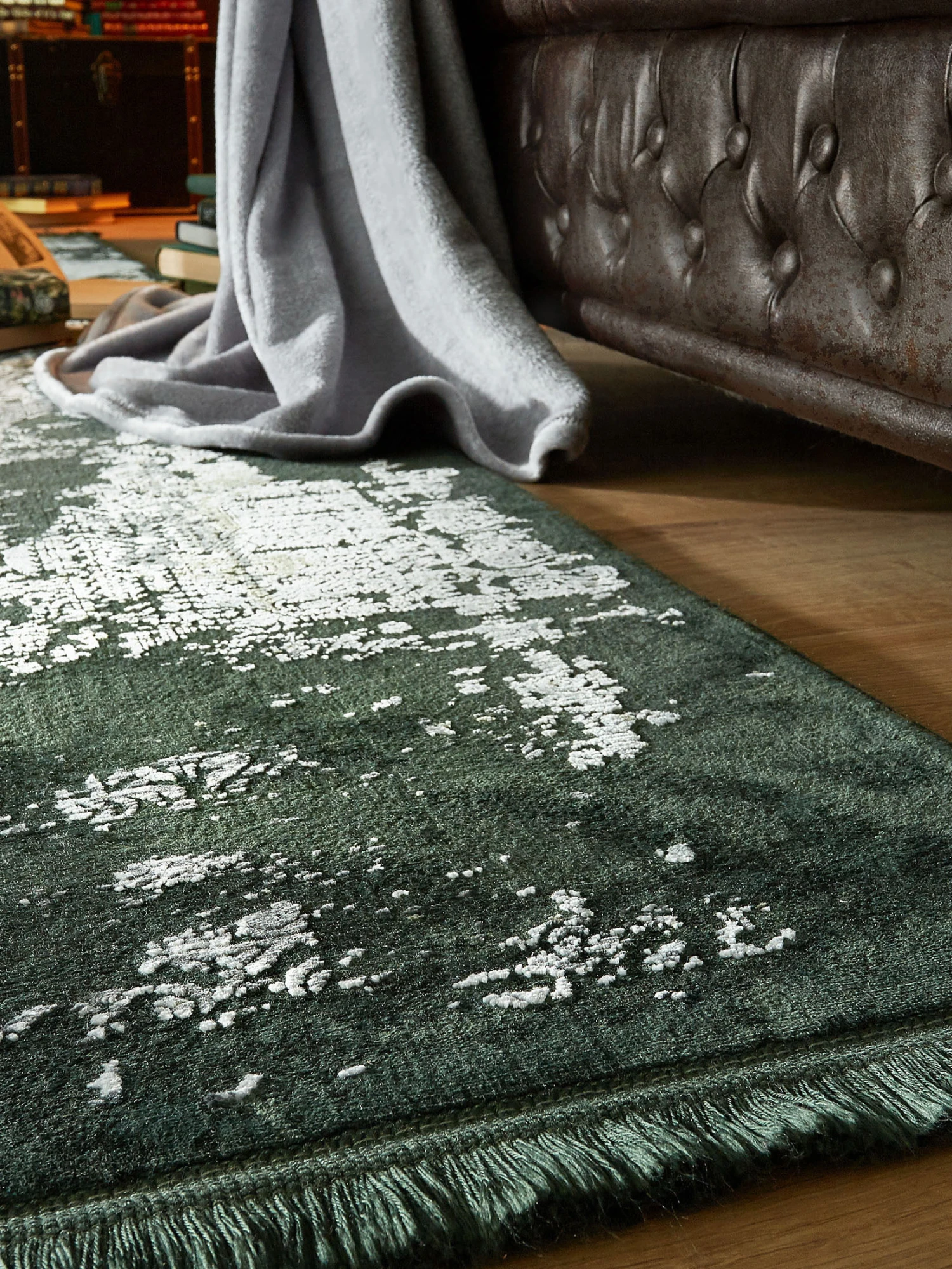 Vintage-Teppich, Moosachat 4 Vintage-Teppich, Moosachat - Image 2