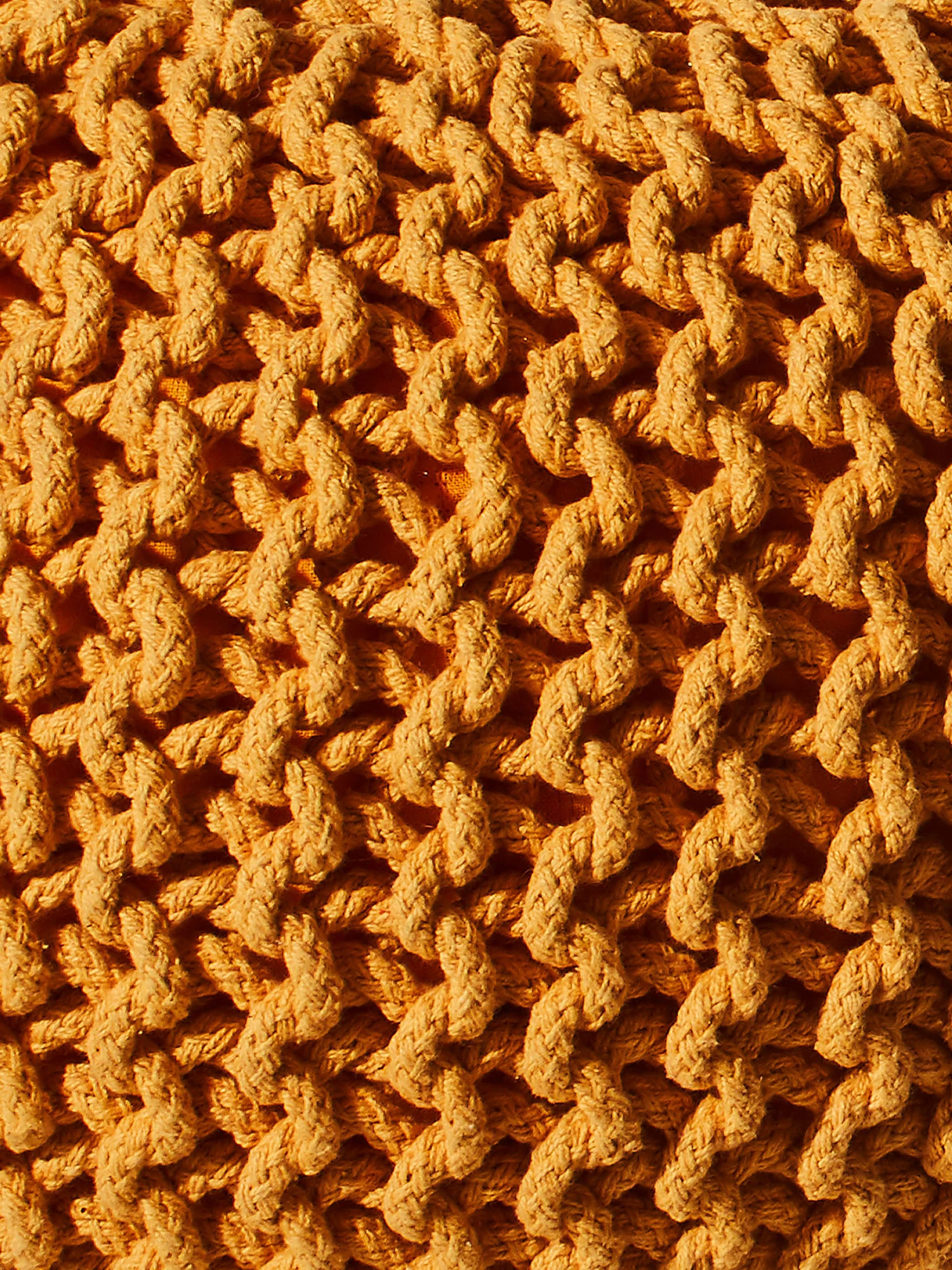 Strick-Pouf, Yellow 5 Strick-Pouf, Yellow - Image 3