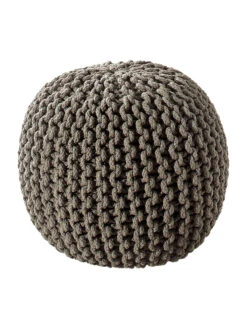 Strick-Pouf, Stahl -Teppiche Verkaufe Kiruna Sitzpouf grau stahl rund per