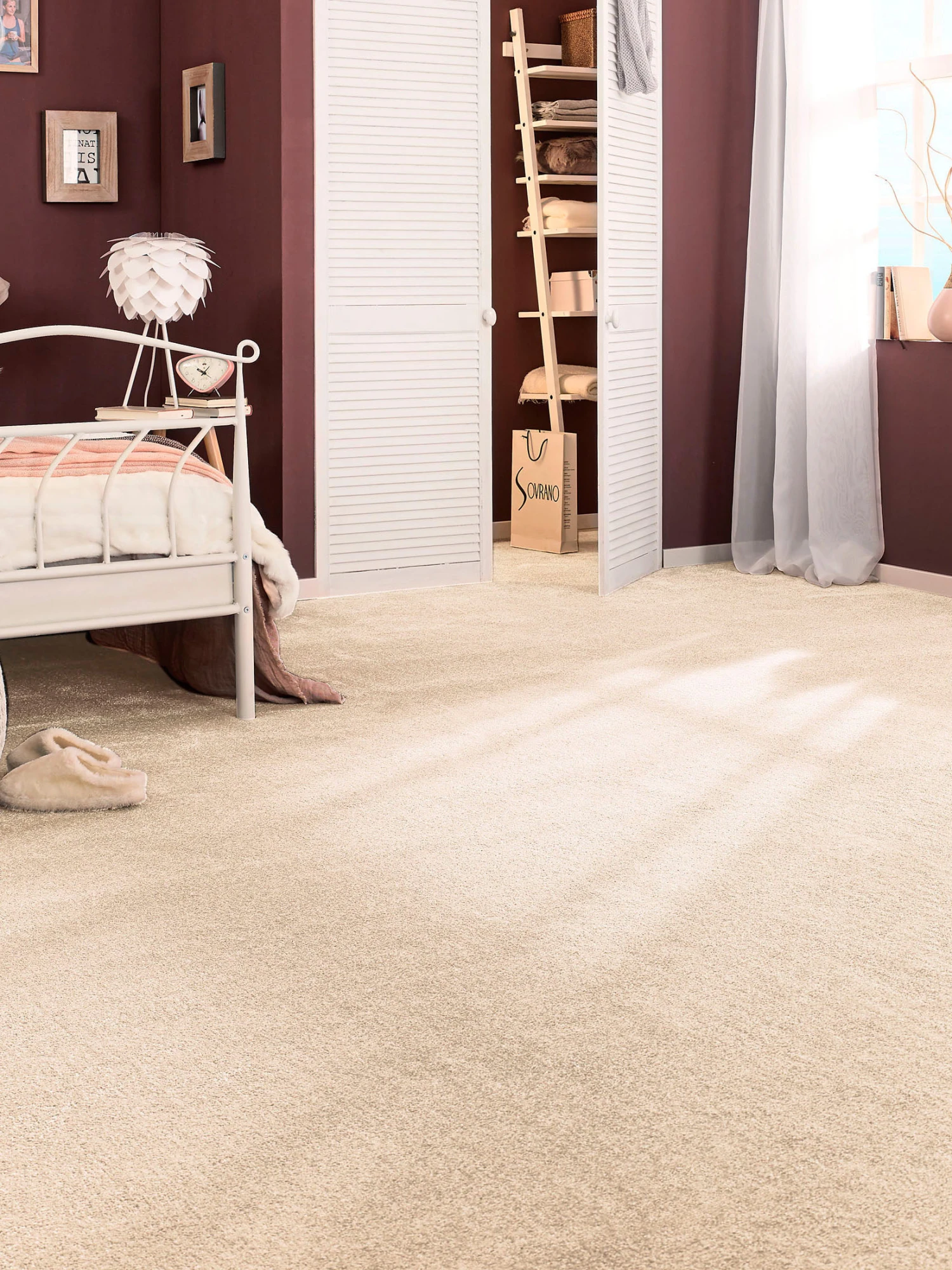 Velours-Teppichboden, Creme 171 3 Velours-Teppichboden, Creme 171