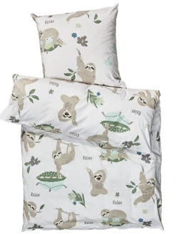 Kinderbettwäsche, Taupe 6 Kinderbettwäsche, Taupe -Teppiche Verkaufe LazyFriends Bettwaesche Beige Taupe 135x200 pla