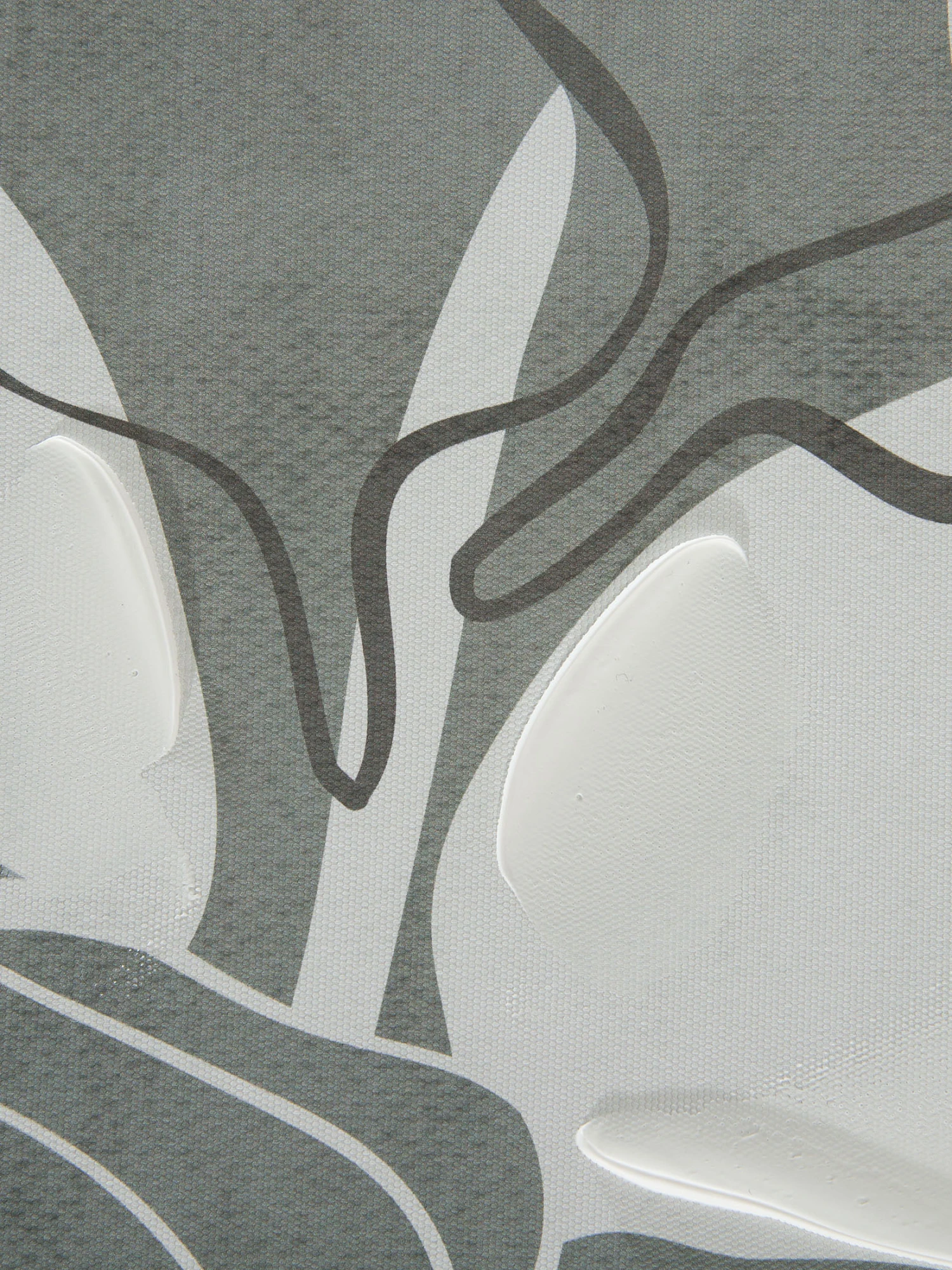 Leinwand-Druck-handbemalt, Graugrün 5 Leinwand-Druck-handbemalt, Graugrün - Image 3