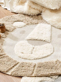 Kinder-Teppich, Beige -Teppiche Verkaufe Lioness KinderTeppich Beige 120rund lup