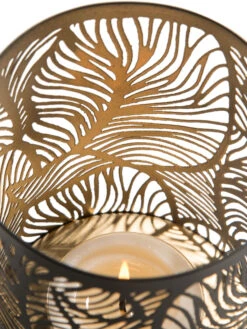 Windlicht, Black/Gold -Teppiche Verkaufe Lisborg Windlicht Schwarz BlackGold 10x10x14 lup1