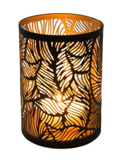 Windlicht, Black/Gold -Teppiche Verkaufe Lisborg Windlicht Schwarz BlackGold 10x10x14 per2