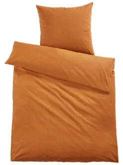 Renforcé-Bettwäsche, Cognac -Teppiche Verkaufe Livia Bettwaesche Orange Cognac 135x200 pla