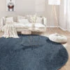 Hochflor-Teppich, Royalblau -Teppiche Verkaufe Lounge Langflorteppich Dunkelblau RoyalBlue 200rund mil