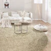 Hochflor-Teppich, Hellbeige -Teppiche Verkaufe Lounge UniTeppich Hellbeige 200rund mil