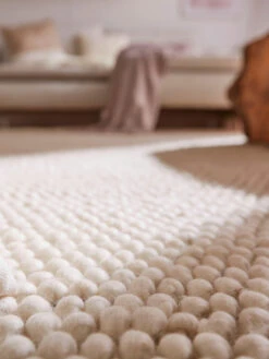 Woll-Teppich, Vanity White -Teppiche Verkaufe Malmby Handwebteppich beige VanityWhite mil4