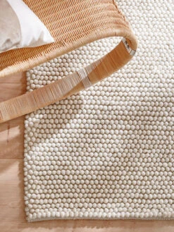 Woll-Teppich, Vanity White -Teppiche Verkaufe Malmby Handwebteppich beige VanityWhite spar