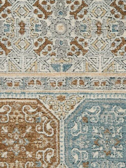 Vintage-Teppich, Blau/Gold/Silber -Teppiche Verkaufe Mamaras VintageTeppich Blau BlauGoldSilber 200x290 lup