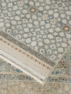 Vintage-Teppich, Blau/Gold/Silber -Teppiche Verkaufe Mamaras VintageTeppich Blau BlauGoldSilber 200x290 wel