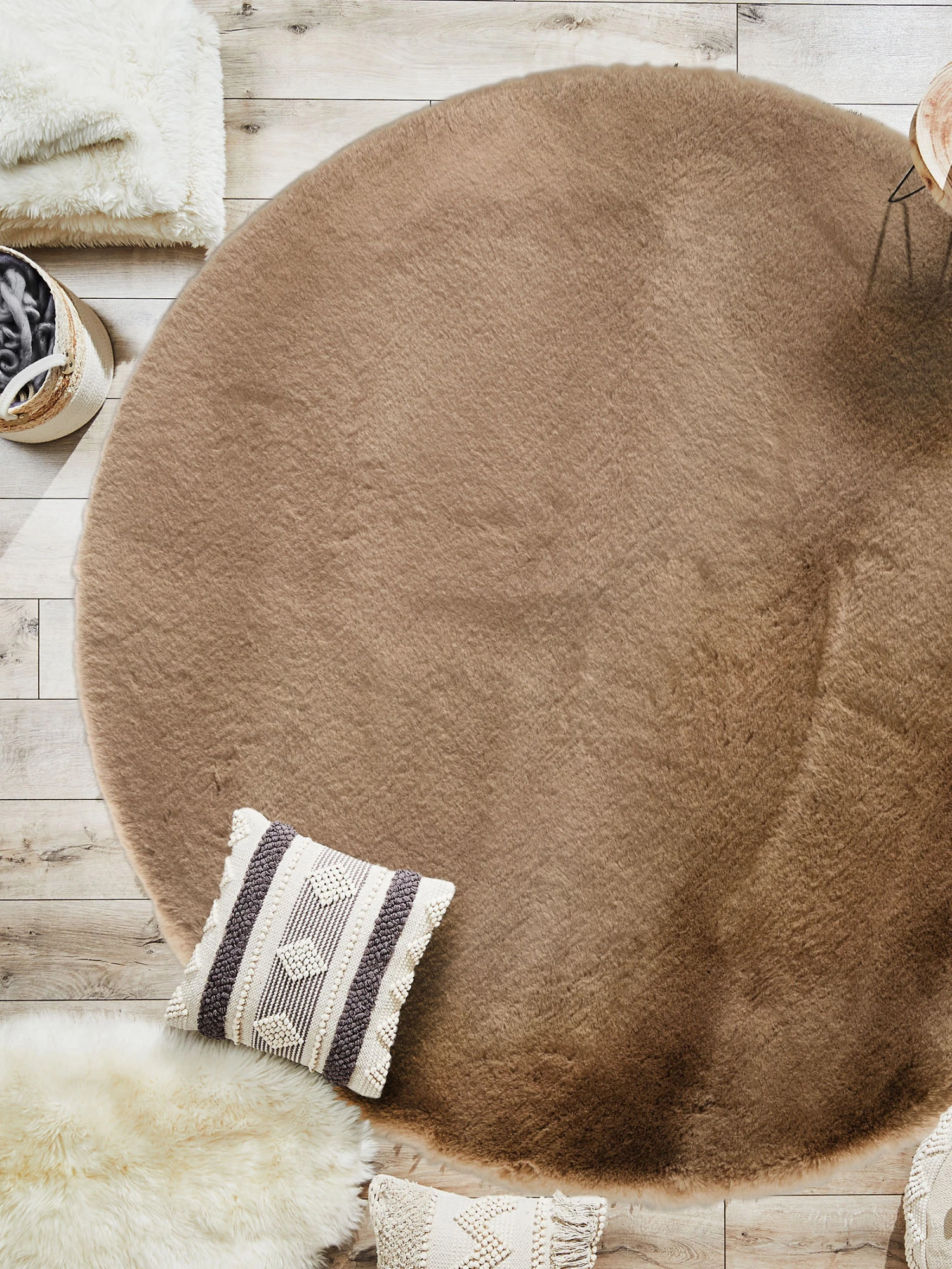 Kunstfell-Teppich, Mokka 3 Kunstfell-Teppich, Mokka