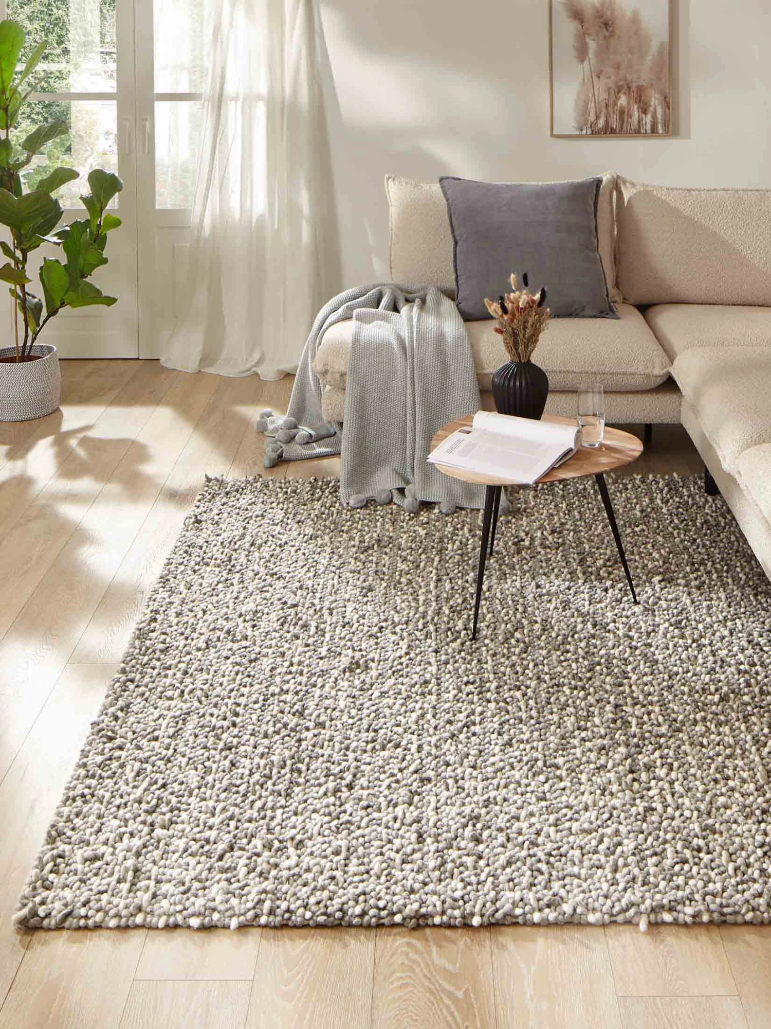 Woll-Teppich, Grey/White 3 Woll-Teppich, Grey/White