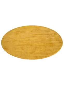 Viskose-Teppich, Safran -Teppiche Verkaufe Miramar UniTeppich Dunkelgelb Safran 150rund fper