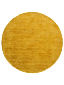 Viskose-Teppich, Safran -Teppiche Verkaufe Miramar UniTeppich Dunkelgelb Safran 150rund pla
