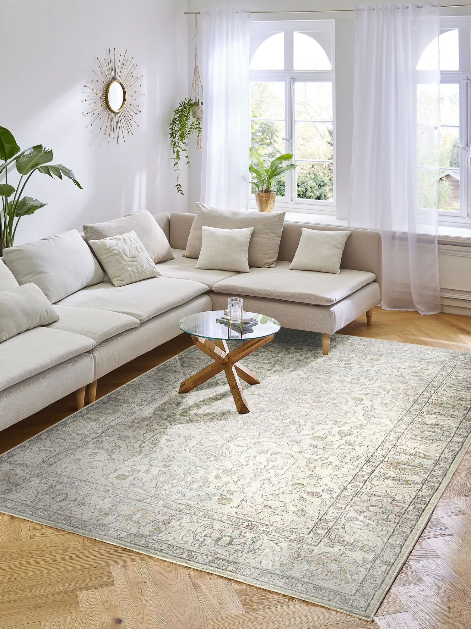 Vintage-Teppich, Hellblau/rosa 4 Vintage-Teppich, Hellblau/rosa - Image 2