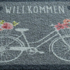 Sauberlaufmatte, Bike Grey -Teppiche Verkaufe Nostalgie Fussmatte fahrrad grau lup