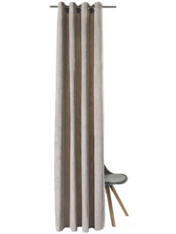 Ösenschal, Wolle -Teppiche Verkaufe Nuri Gardine Oesenschal Beige Wolle 140x245 pla2