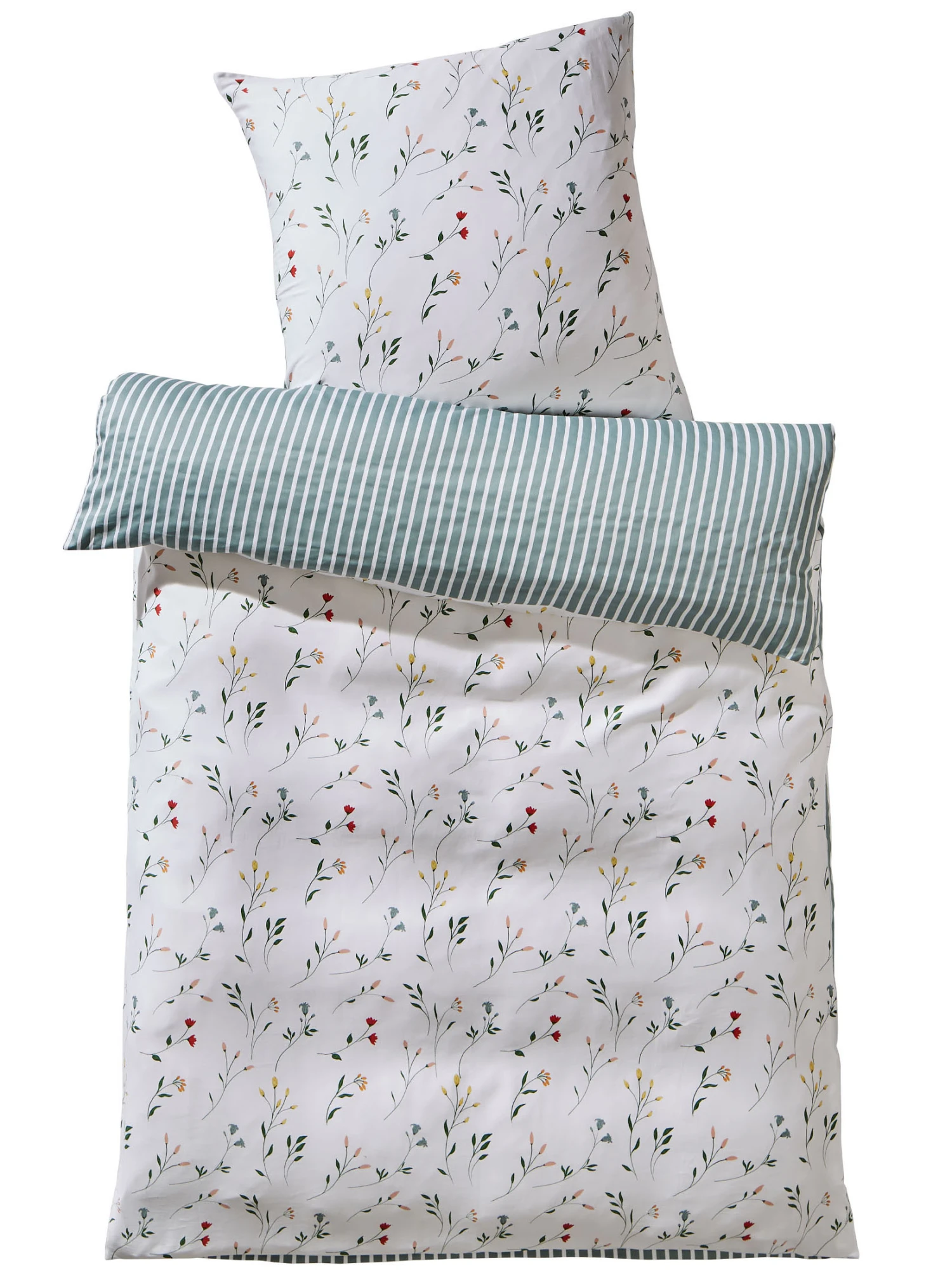 Satin-Bettwäsche, Grün 5 Satin-Bettwäsche, Grün - Image 3