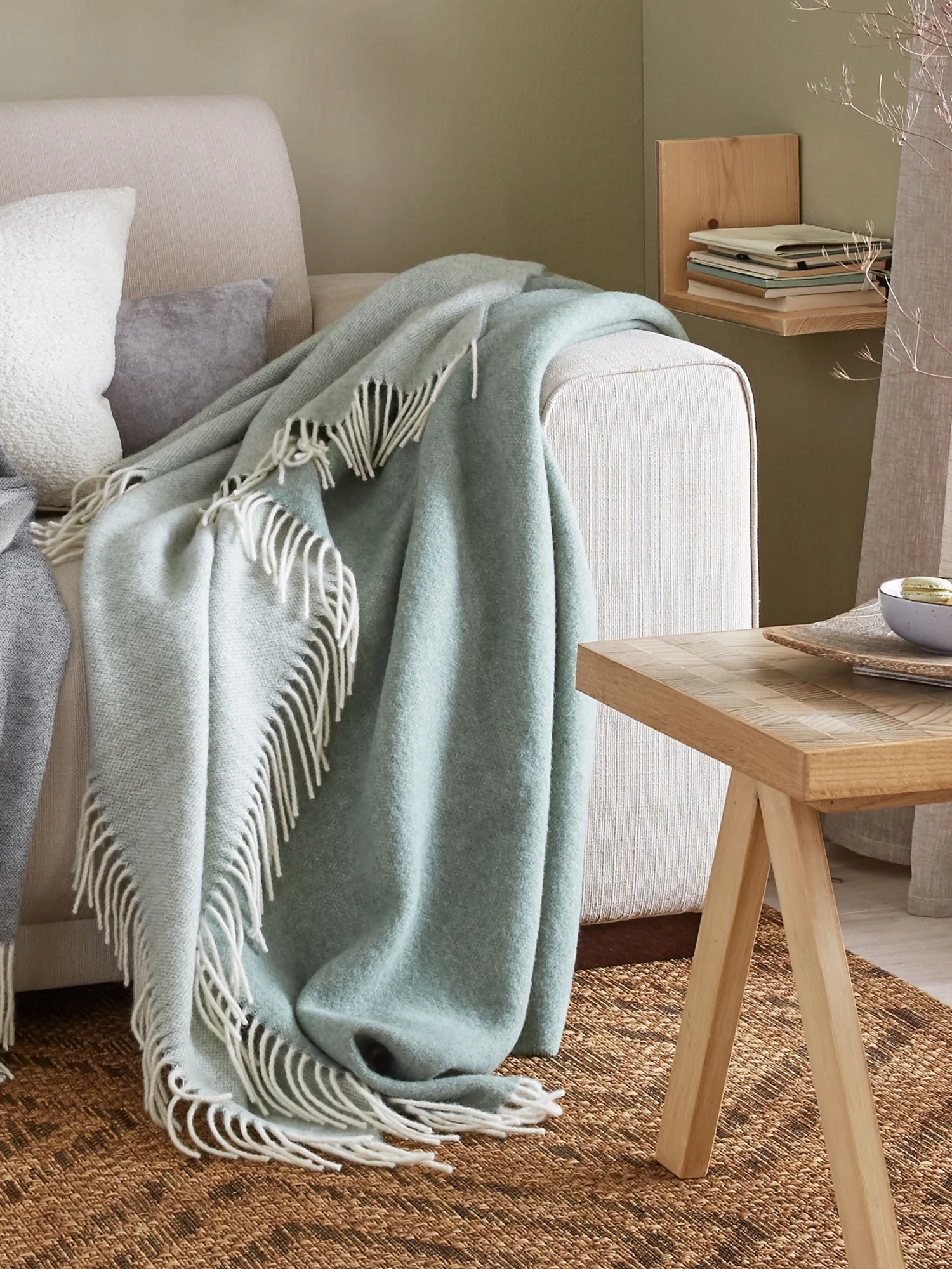 Wolldecke, Offwhite/Mint 3 Wolldecke, Offwhite/Mint