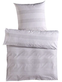 Renforcé-Bettwäsche, Grau/Weiss -Teppiche Verkaufe Salieri Bettwaesche Grau GrauWeiss 135x200 pla