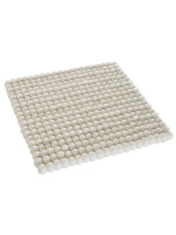 Sitzauflage, White -Teppiche Verkaufe Sannerud Filzkugel Sitzkissen weiss White 40x40 sper