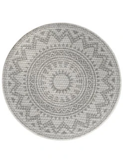 Outdoor-Teppich, Creme -Teppiche Verkaufe Savela FlachgewebeTeppich beige Creme 160rund pla