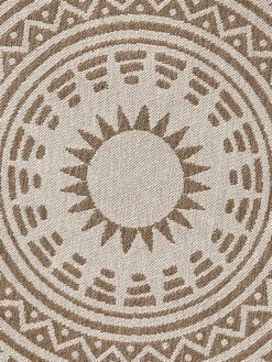 Outdoor-Teppich, Natur -Teppiche Verkaufe Savela FlachgewebeTeppich beige Natur 160rund lup